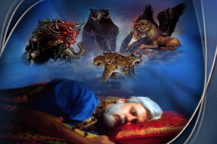 Daniel 17:1-3 and 15-18 – Daniel’s Revelation 1 In the first year of King Belshazzar of Babylon, Daniel had a dream and visions of his head as he lay in bed. Then he wrote down the dream: 2 I, Daniel, saw in my vision by night the four winds of heaven stirring up the great sea, 3 and four great beasts came up out of the sea, different from one another. 15 As for me, Daniel, my spirit was troubled within me,[g] and the visions of my head terrified me. 16 I approached one of the attendants to ask him the truth concerning all this. So he said that he would disclose to me the interpretation of the matter: 17 “As for these four great beasts, four kings shall arise out of the earth. 18 But the holy ones of the Most High shall receive the kingdom and possess the kingdom forever—forever and ever.”