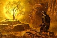 Exodus 3:1-6 Holy Ground 1 Moses was keeping the flock of his father-in-law Jethro, the priest of Midian; he led his flock beyond the wilderness and came to Mount Horeb, the mountain of God. 2 There the angel of the Lord appeared to him in a flame of fire out of a bush; he looked, and the bush was blazing, yet it was not consumed. 3 Then Moses said, “I must turn aside and look at this great sight and see why the bush is not burned up.” 4 When the Lord saw that he had turned aside to see, God called to him out of the bush, “Moses, Moses!” And he said, “Here I am.” 5 Then he said, “Come no closer! Remove the sandals from your feet, for the place on which you are standing is holy ground.” 6 He said further, “I am the God of your father, the God of Abraham, the God of Isaac, and the God of Jacob.” And Moses hid his face, for he was afraid to look at God.
