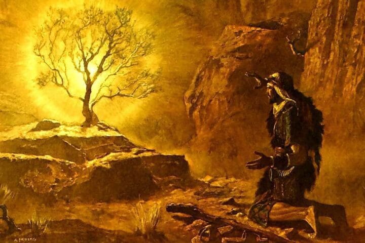 Exodus 3:1-6 Holy Ground 1 Moses was keeping the flock of his father-in-law Jethro, the priest of Midian; he led his flock beyond the wilderness and came to Mount Horeb, the mountain of God. 2 There the angel of the Lord appeared to him in a flame of fire out of a bush; he looked, and the bush was blazing, yet it was not consumed. 3 Then Moses said, “I must turn aside and look at this great sight and see why the bush is not burned up.” 4 When the Lord saw that he had turned aside to see, God called to him out of the bush, “Moses, Moses!” And he said, “Here I am.” 5 Then he said, “Come no closer! Remove the sandals from your feet, for the place on which you are standing is holy ground.” 6 He said further, “I am the God of your father, the God of Abraham, the God of Isaac, and the God of Jacob.” And Moses hid his face, for he was afraid to look at God.